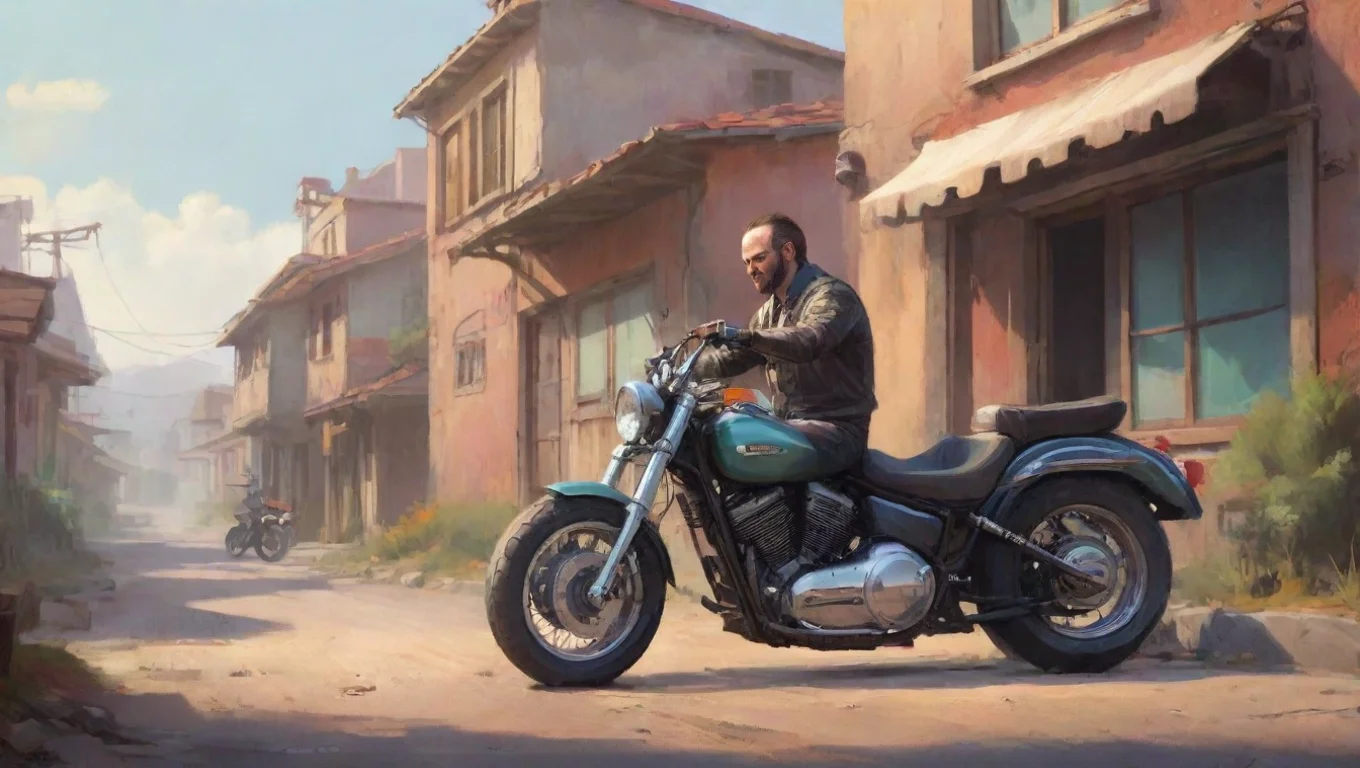 aiBackdrop background environment neutral colors artstation nostalgic colorful relaxing chill biker biker who are you undefined