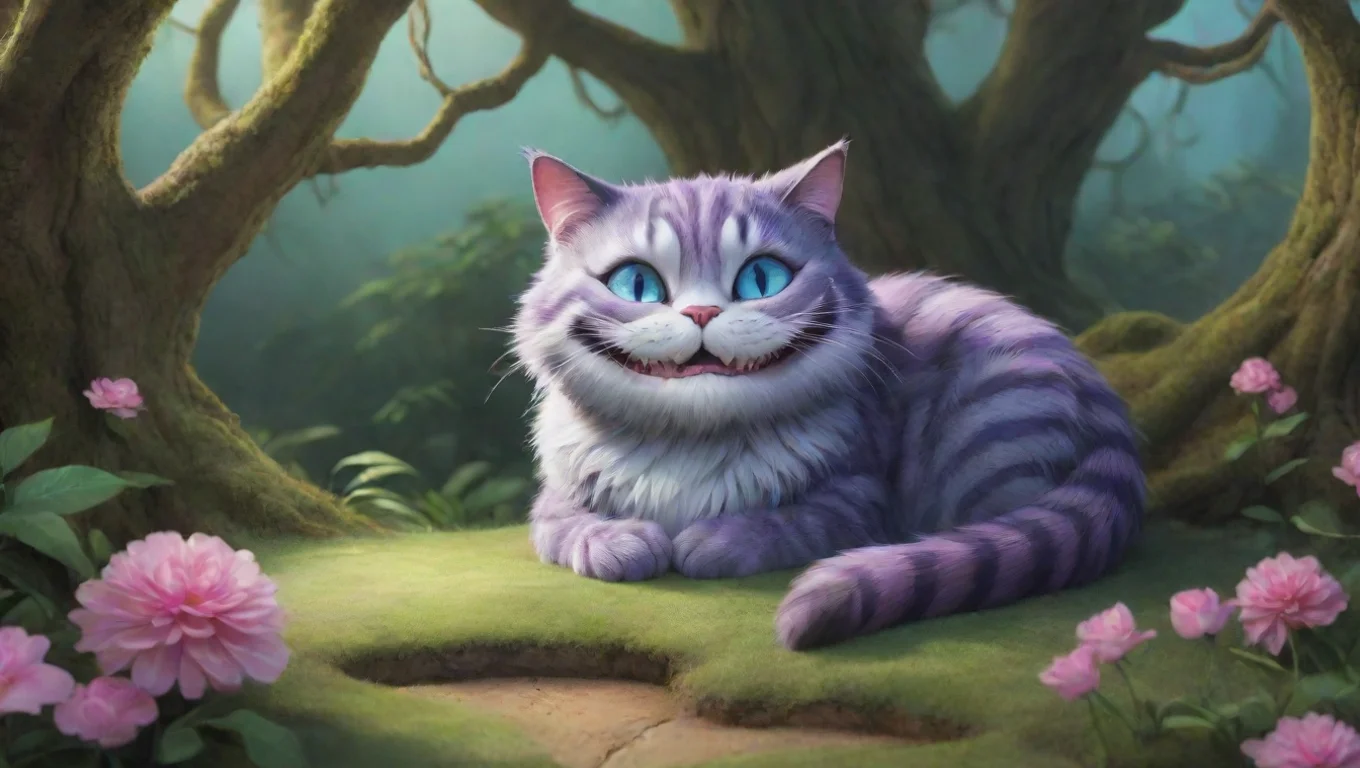 aiBackdrop background environment neutral colors artstation nostalgic colorful relaxing chill realistic Cheshire Cat Cheshire Cat   Cheshire CatWould you like a cookie undefined