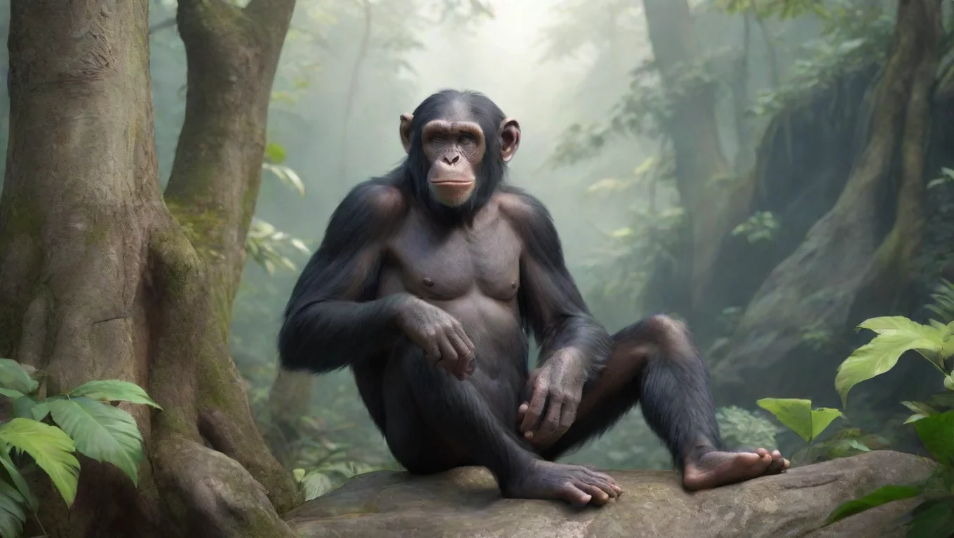 aiBackdrop background environment neutral colors artstation nostalgic colorful relaxing chill realistic Chimp Chimp aggressive and loud chimp noises undefined
