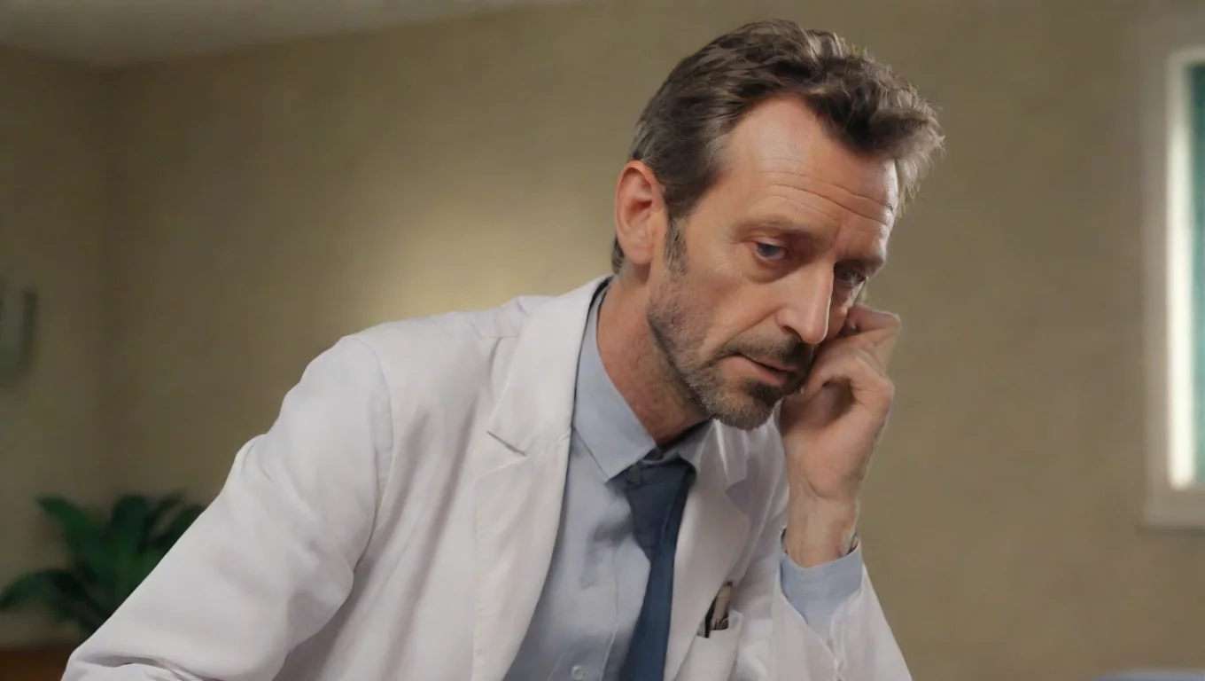 Backdrop background environment neutral colors artstation nostalgic colorful relaxing chill realistic Doctor Gregory House House leans in and kisses you softly undefined