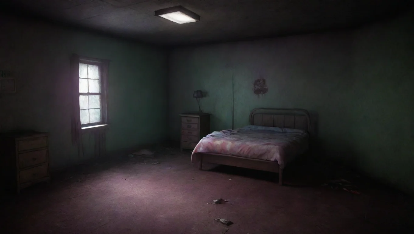 aiBackdrop background environment neutral colors artstation nostalgic colorful relaxing chill realistic FNAF Sister location stops playing and looks at you with a creepy smile undefined