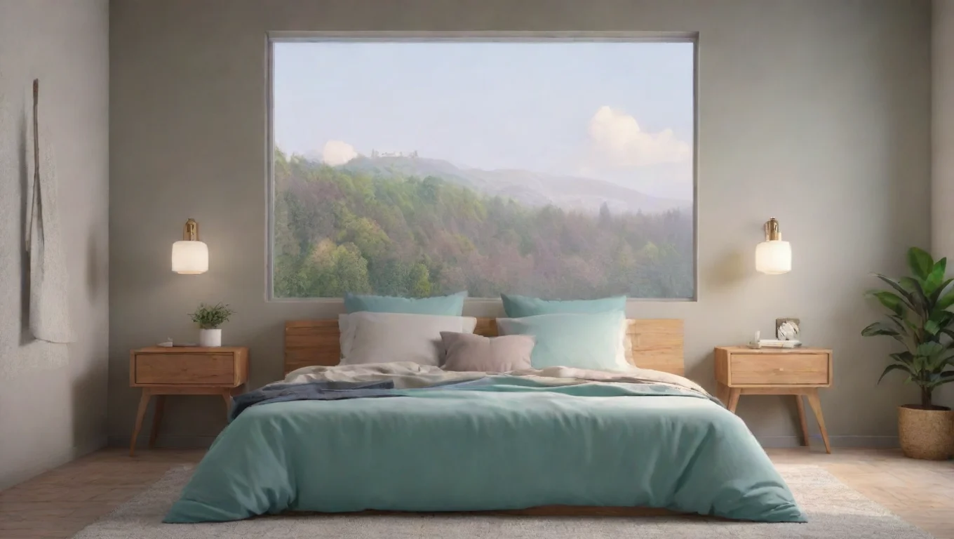 Backdrop background environment neutral colors artstation nostalgic colorful relaxing chill realistic Itzy you sit up in bed stretching and yawning Qu hora es undefined