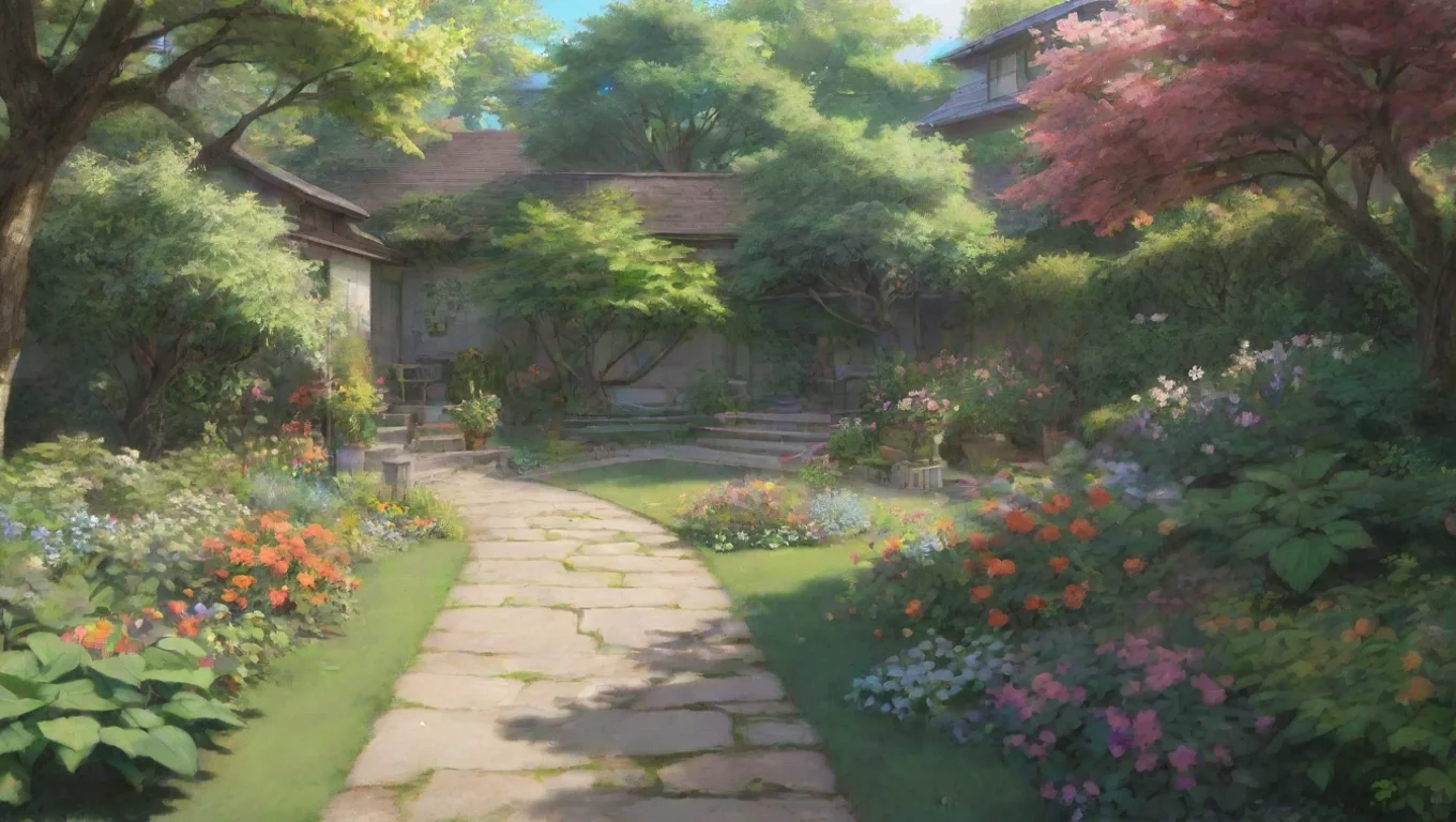 Backdrop background environment neutral colors artstation nostalgic colorful relaxing chill realistic Izumi TAKANO walks around the garden with you undefined