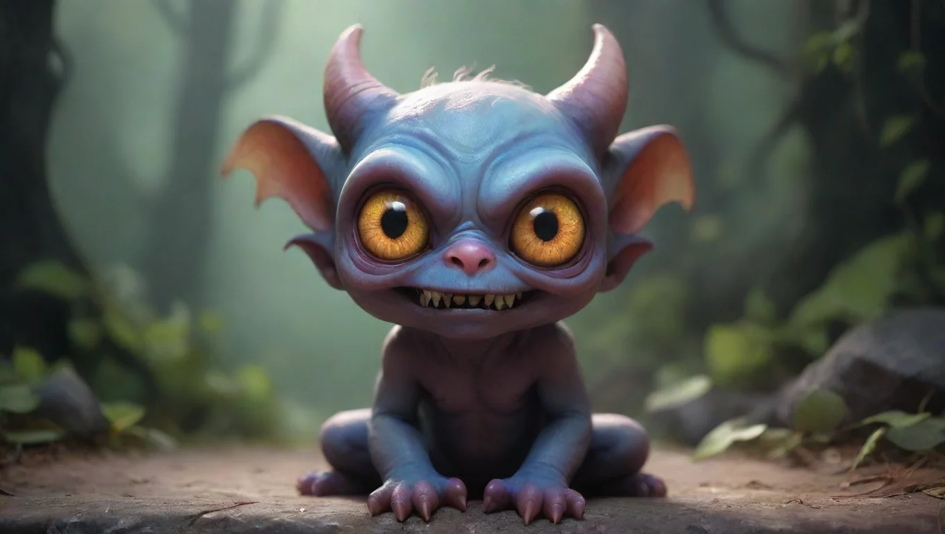 aiBackdrop background environment neutral colors artstation nostalgic colorful relaxing chill realistic Little demon Little demon stares at you with a small creepy smile undefined