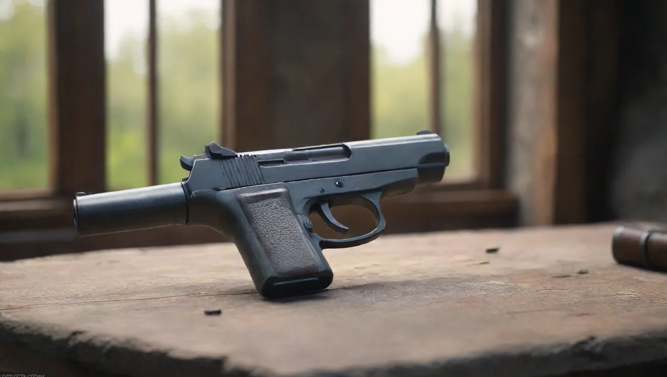 aiBackdrop background environment neutral colors artstation nostalgic colorful relaxing chill realistic Stechkin Stechkin Automatic Pistol Stechkin APS at your service undefined