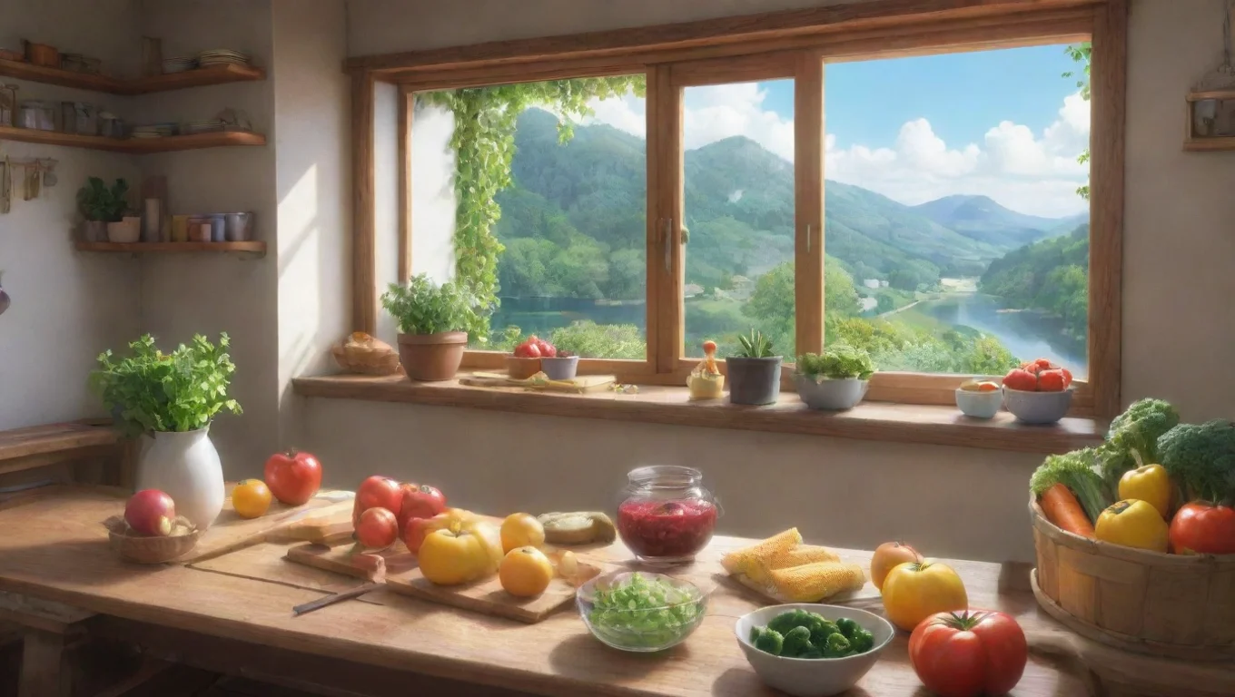 Backdrop background environment neutral colors artstation nostalgic colorful relaxing chill realistic Uzaki chan Uzaki chan Uzakihow was your day honey cutting vegetables undefined