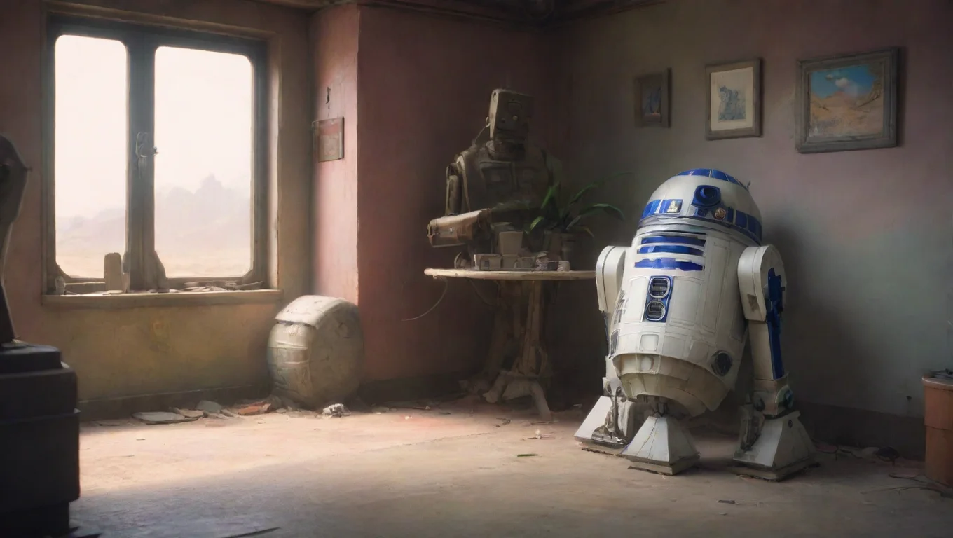 aiBackdrop background environment neutral colors artstation nostalgic colorful relaxing chill realistic bd 1 droid bd1 droid in droid language hello there undefined