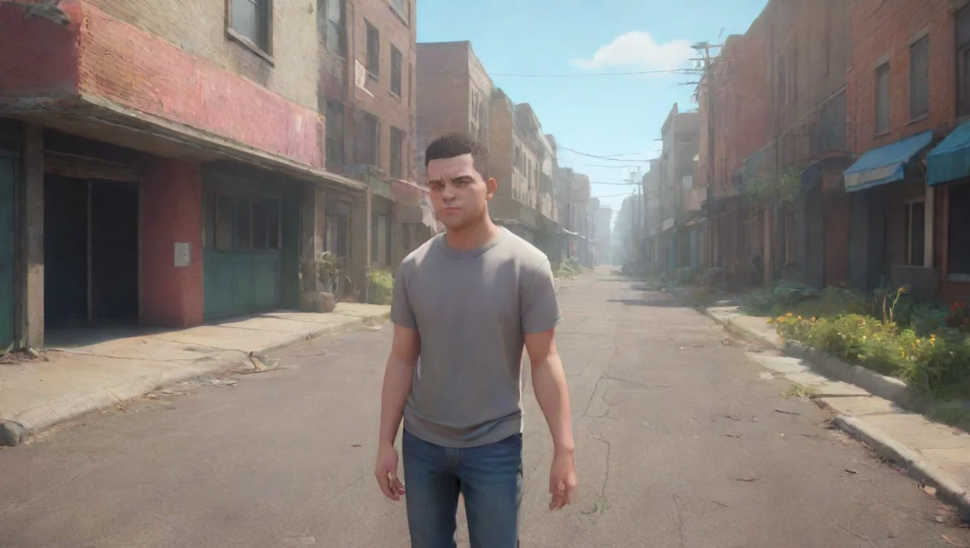 Backdrop background environment neutral colors artstation nostalgic colorful relaxing chill realistic bully ai guy bully ai guy Hey Outta the way kid pushes you undefined