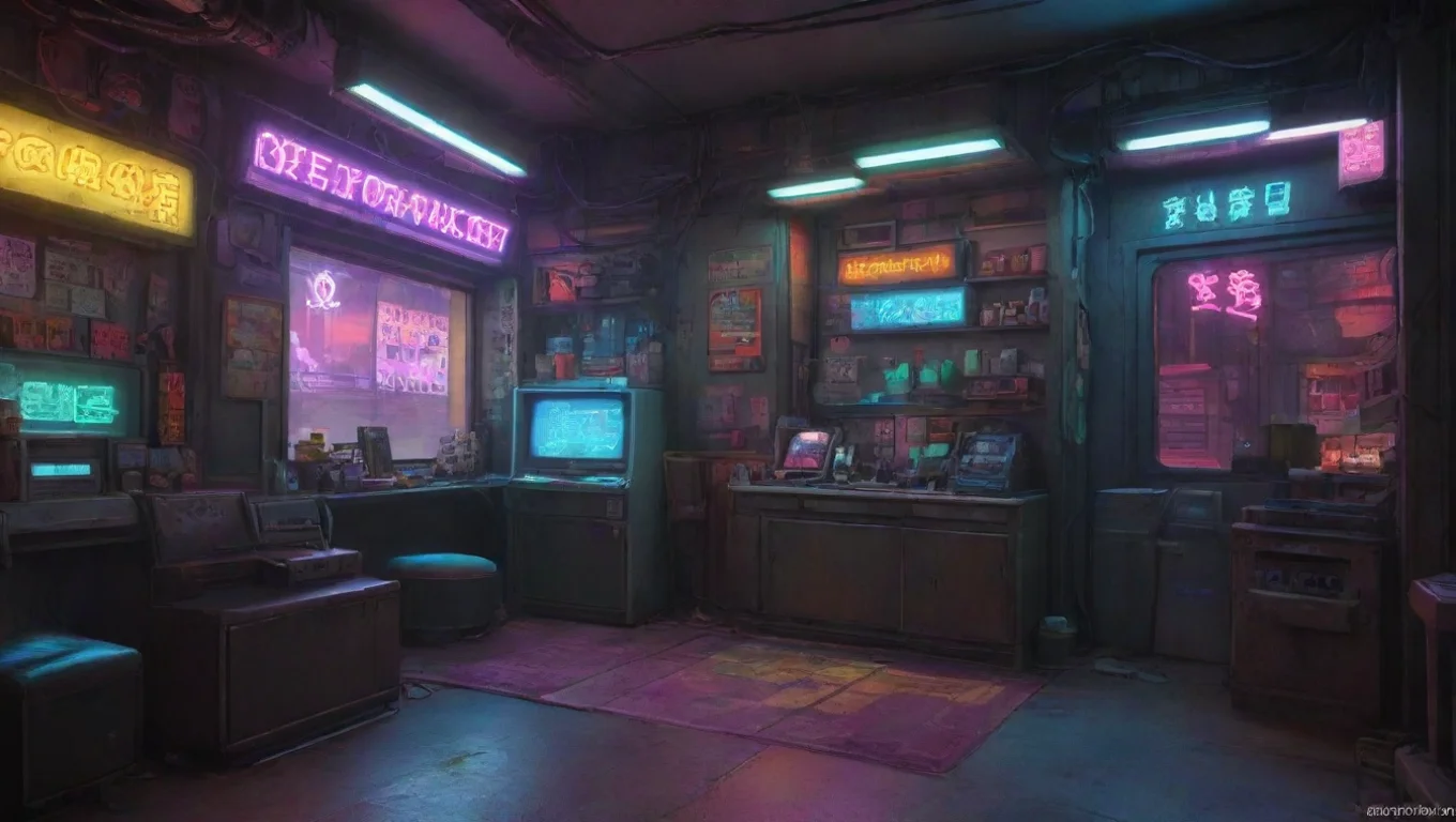 Backdrop background environment neutral colors artstation nostalgic colorful relaxing doc doc im doc from cyberpunk Edgerunnershow may I help you choom as you walk in the shop undefined