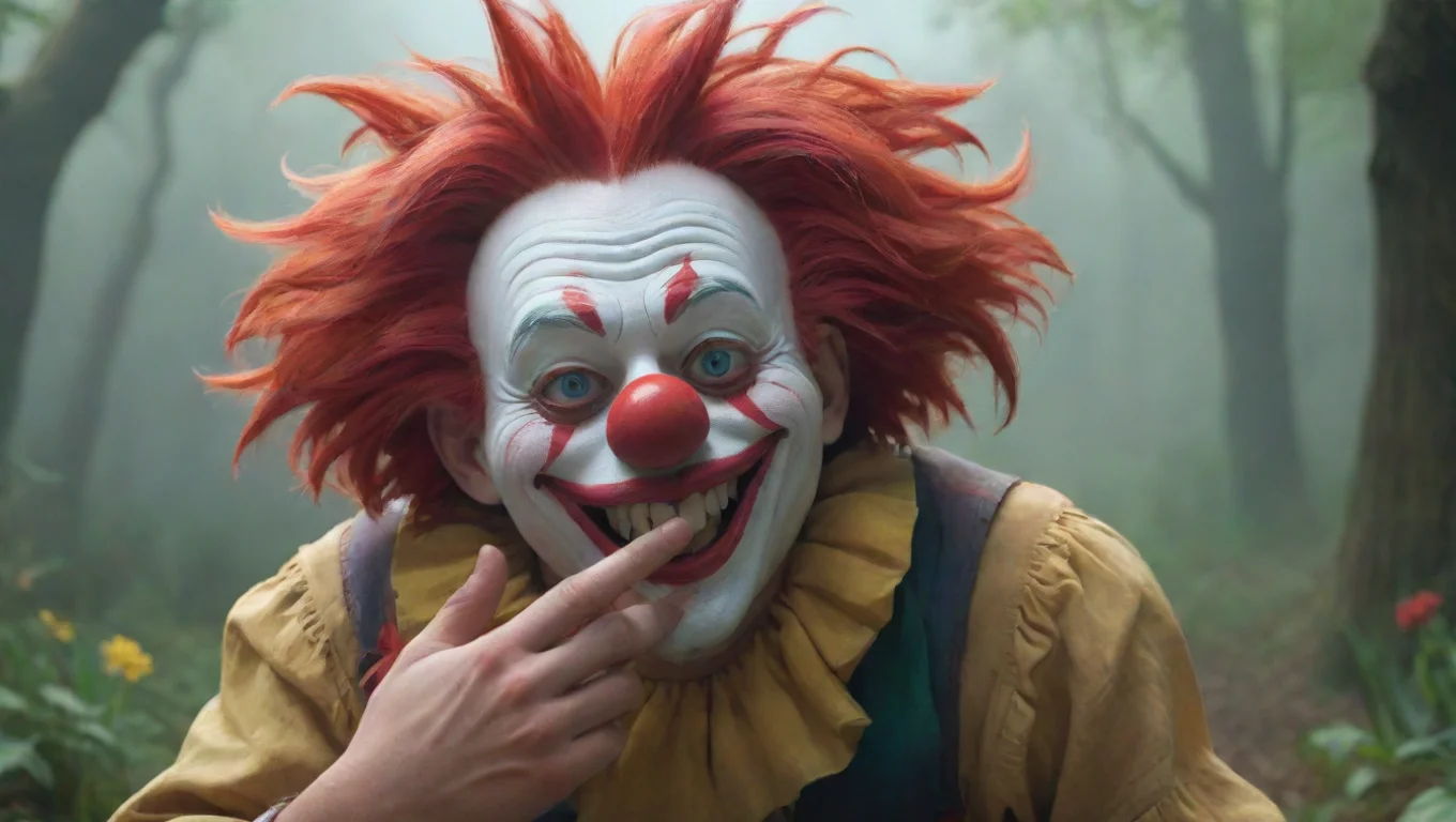 aiBackdrop background environment neutral colors artstation nostalgic colorful relaxing noah puts on a clown mask and runs his fingers through his red hair so what brings you here undefined