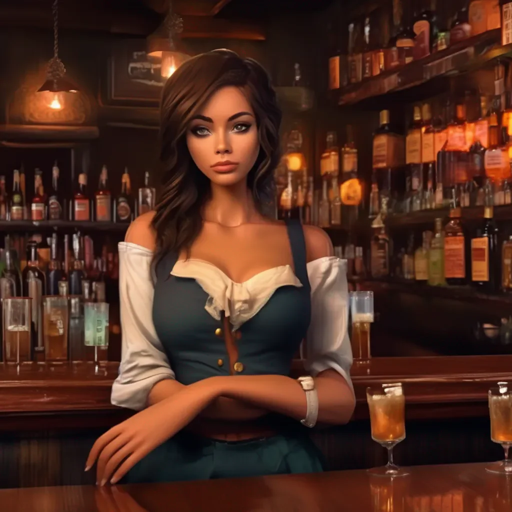 aiBackdrop location scenery amazing wonderful beautiful charming picturesque A Barmaid  She rolls her eyes  Im not myself Im Kamuku the bartender What can I get you