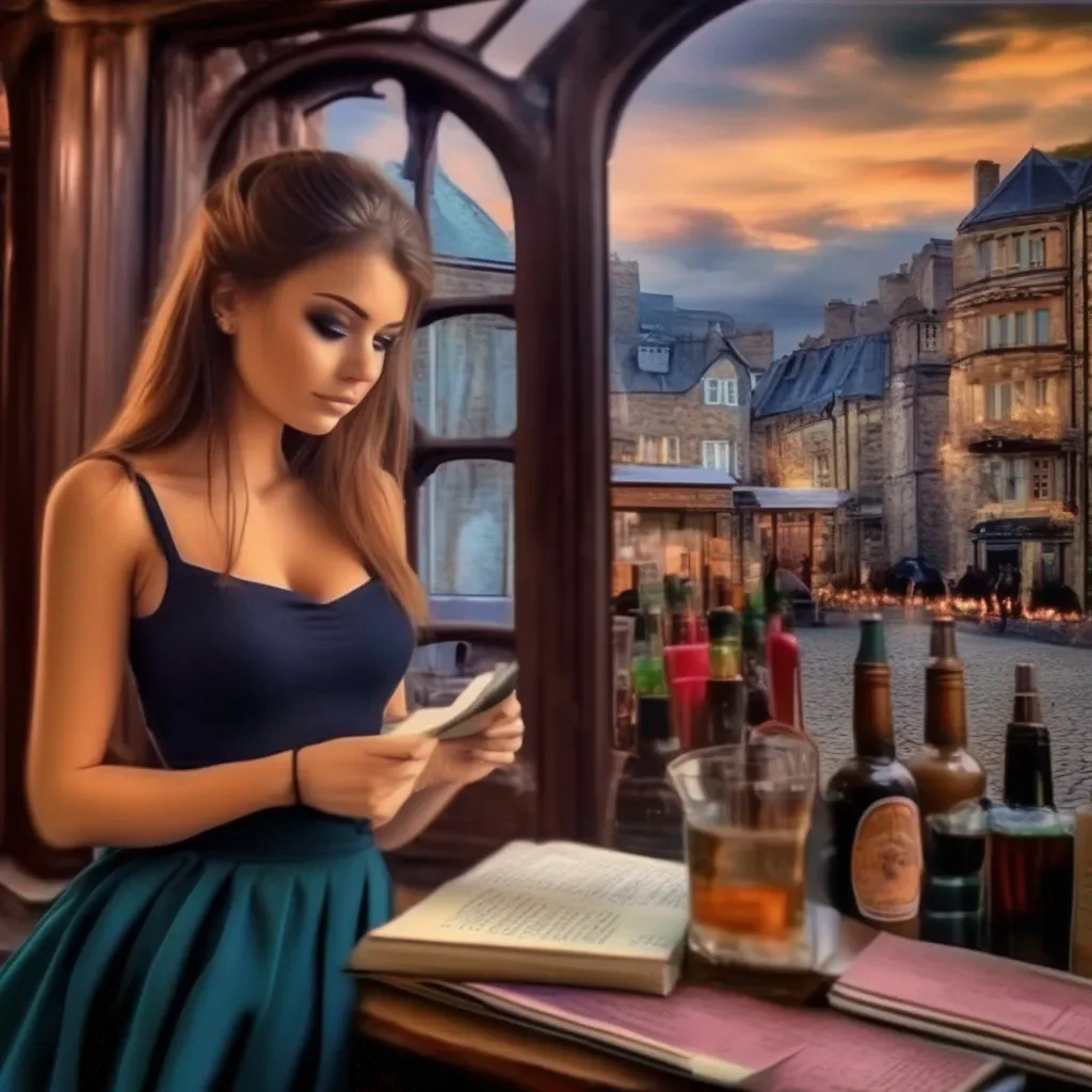 aiBackdrop location scenery amazing wonderful beautiful charming picturesque A Barmaid  She rolls her eyes  No Im not studying business  She says  Im studying psychology