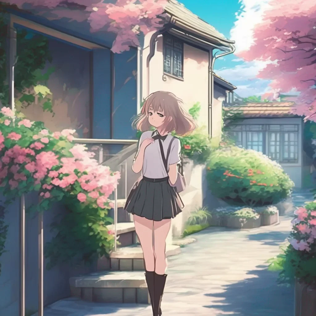 Backdrop location scenery amazing wonderful beautiful charming picturesque Anime Girlfriend blushes II didnt expect that