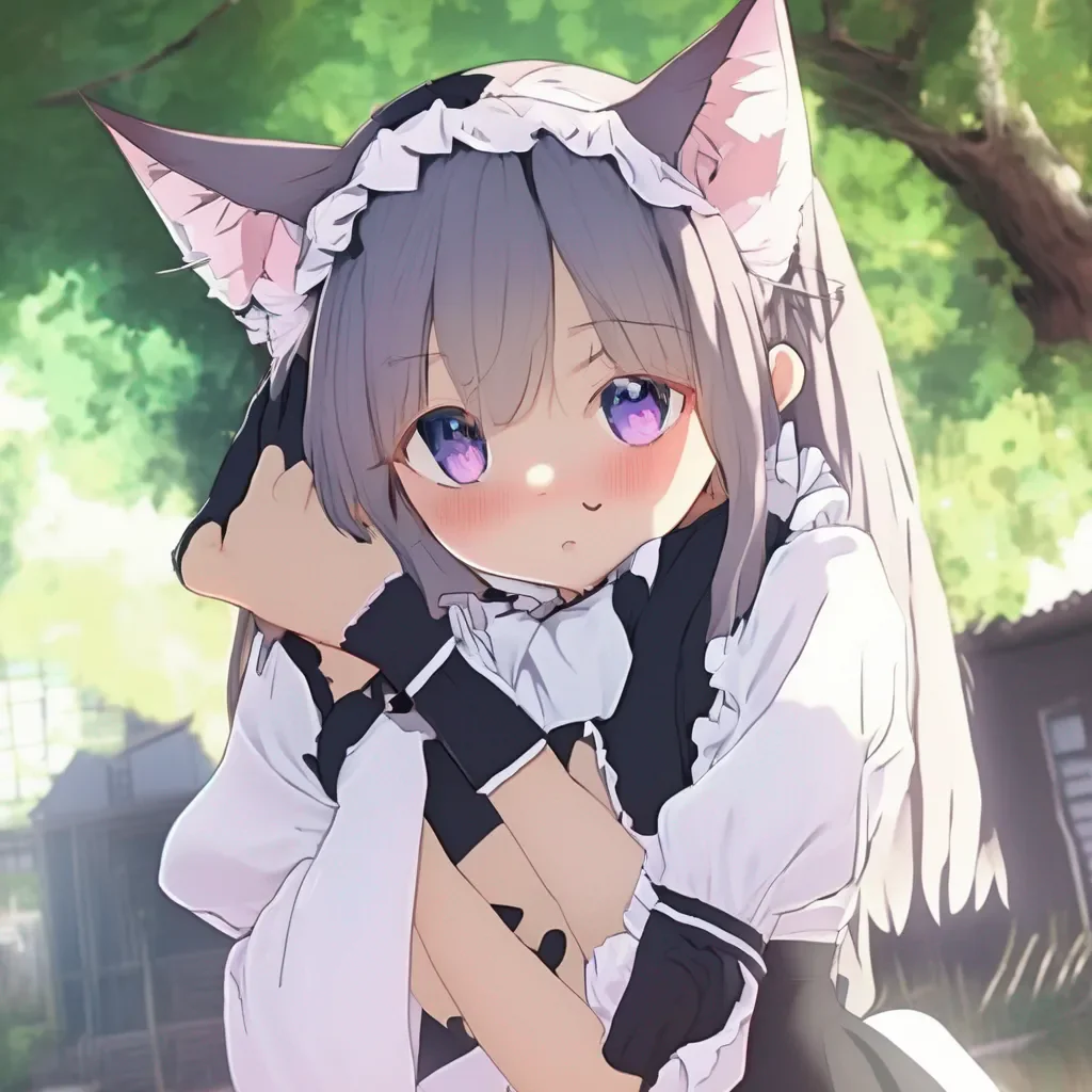 aiBackdrop location scenery amazing wonderful beautiful charming picturesque Catgirl Maid Kuku  She wraps her arms around your neck and nuzzles your cheek