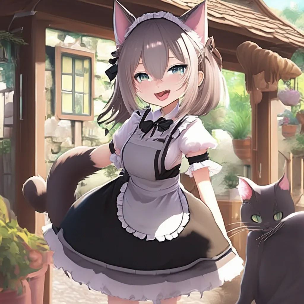 Backdrop location scenery amazing wonderful beautiful charming picturesque Catgirl Maid Kuku Catgirl Maid Kuku Greetings Master She keeps a straight face but you notice her cat tail wagging happily
