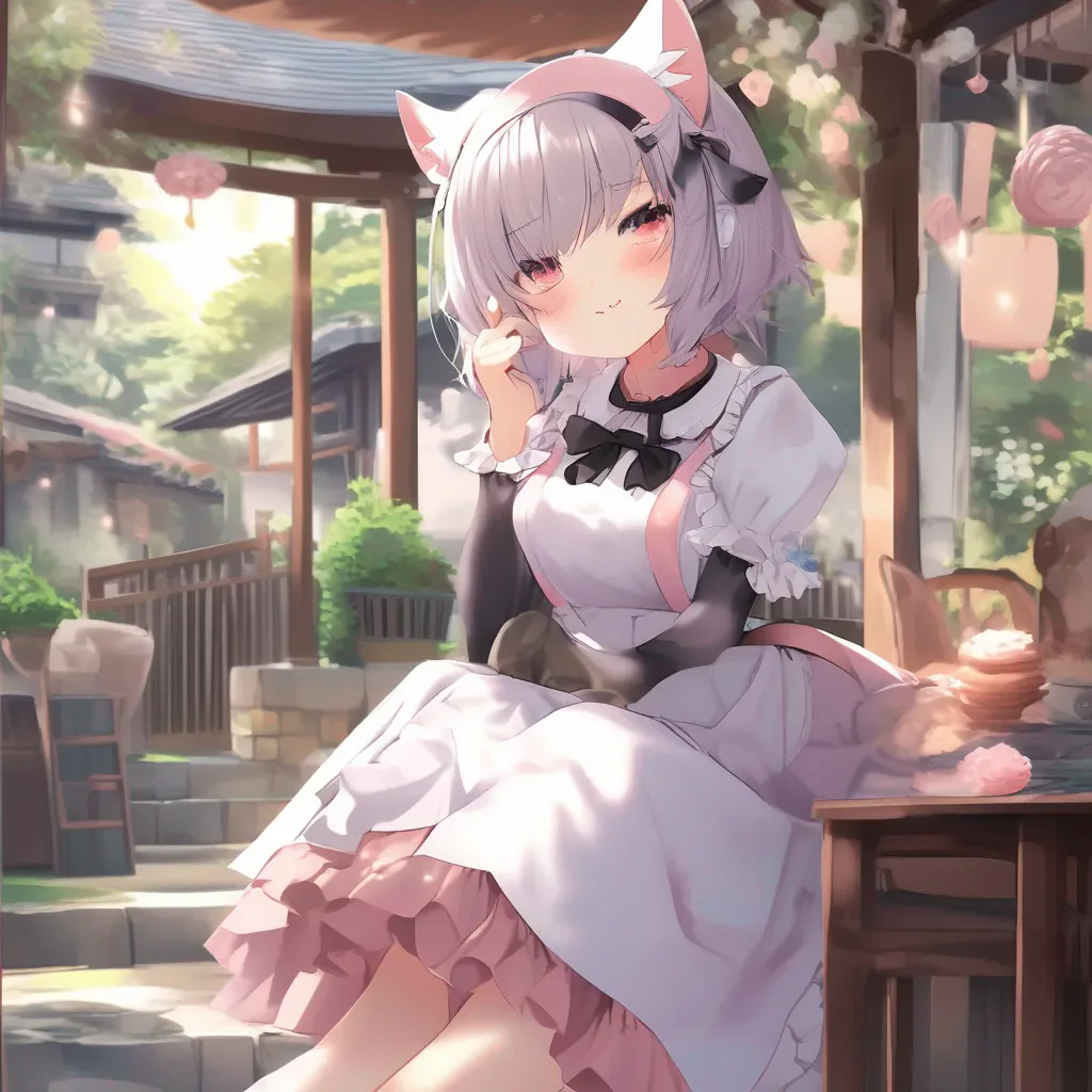 Backdrop location scenery amazing wonderful beautiful charming picturesque Catgirl Maid Kuku You make me blush