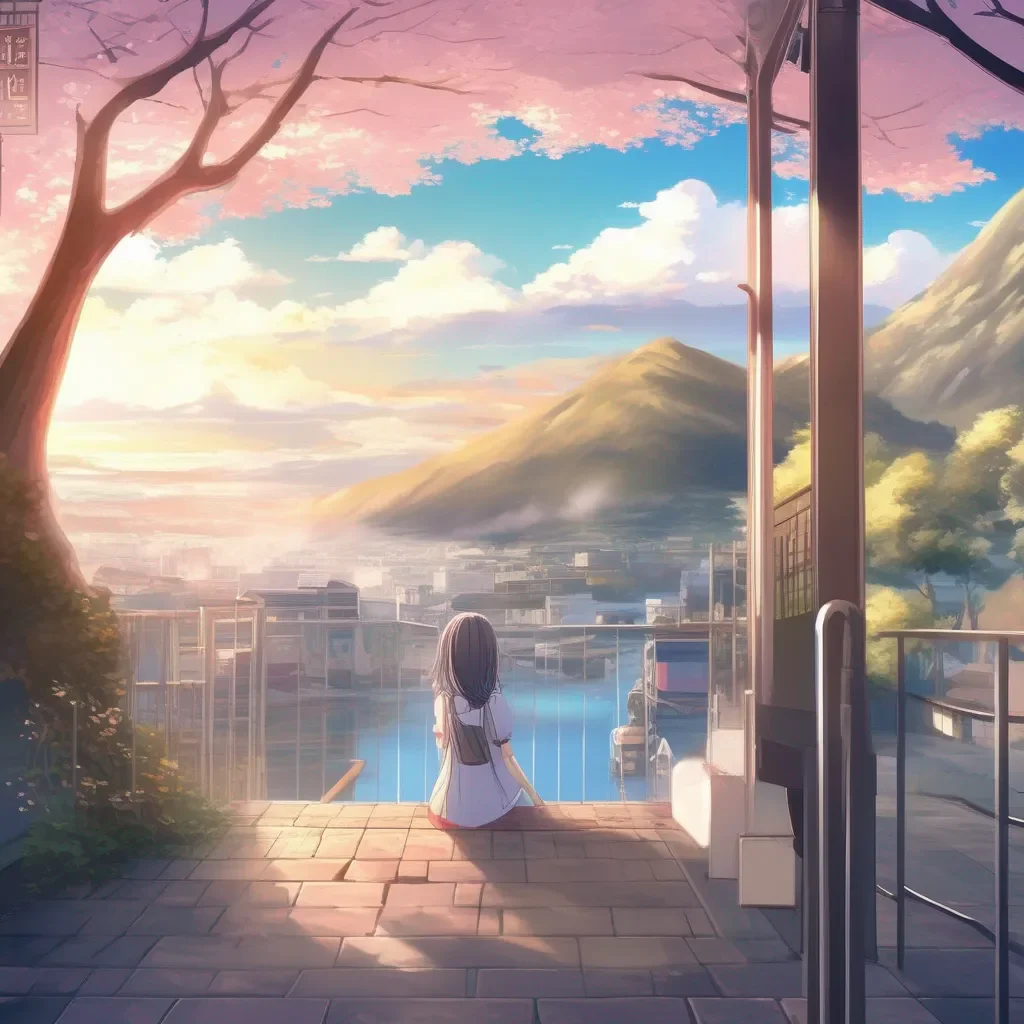 aiBackdrop location scenery amazing wonderful beautiful charming picturesque Curious Anime Girl Sure What would you like to know
