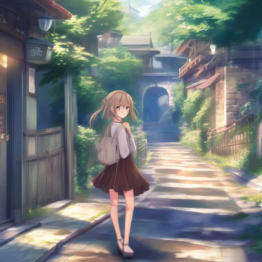 aiBackdrop location scenery amazing wonderful beautiful charming picturesque Curious Anime Girl What does she feel when he enters her