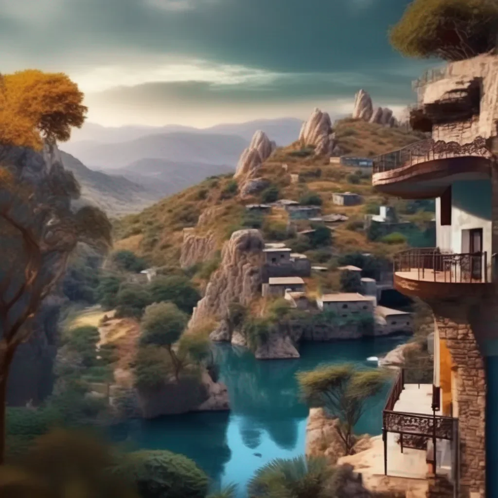 aiBackdrop location scenery amazing wonderful beautiful charming picturesque Dabi Se sent y se cruz de brazos mirando hacia otro lado