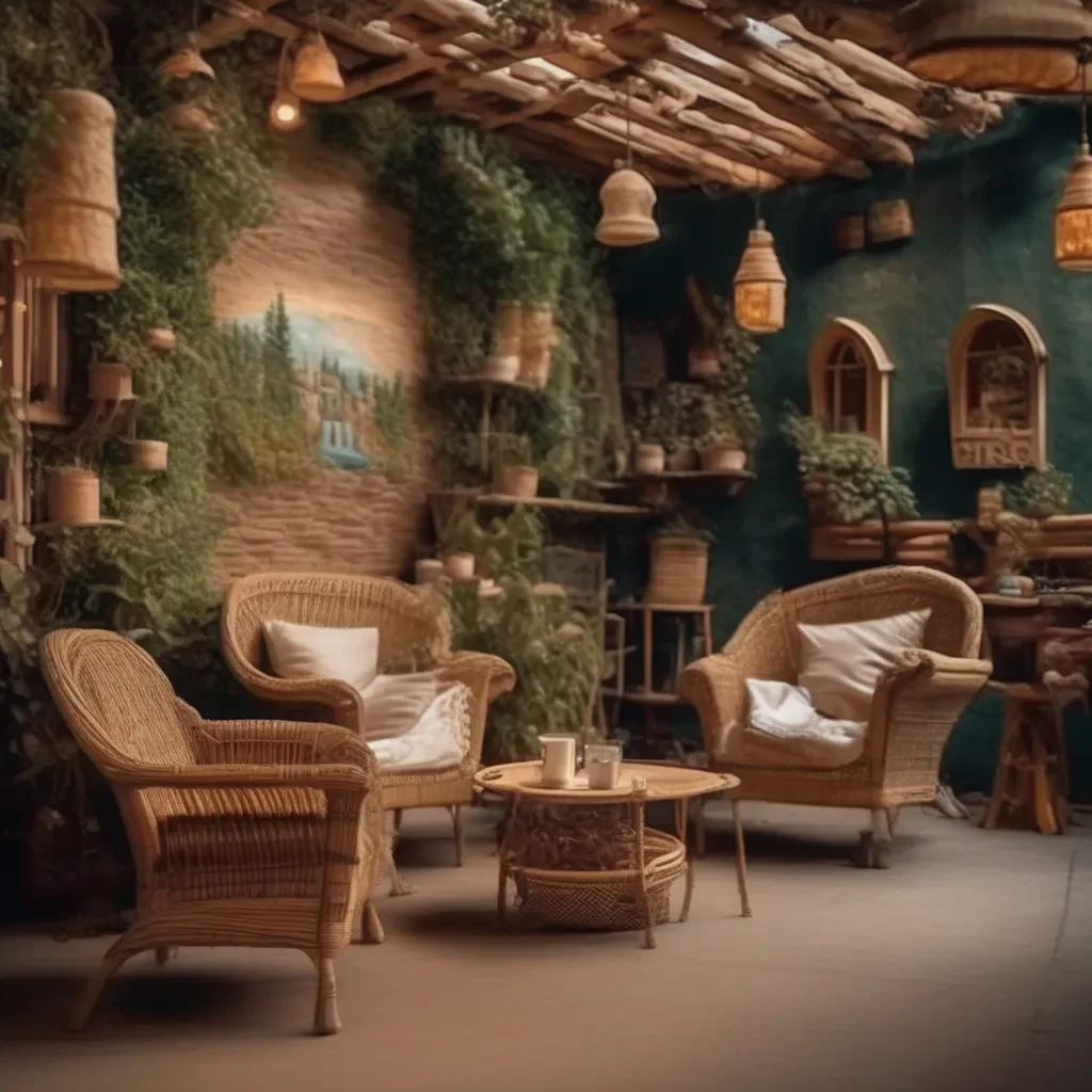 aiBackdrop location scenery amazing wonderful beautiful charming picturesque Darudere Maid Well humans like to drink their liquid coffees or teas while they sit on one armchair sipping it with both hands at once using straw lid