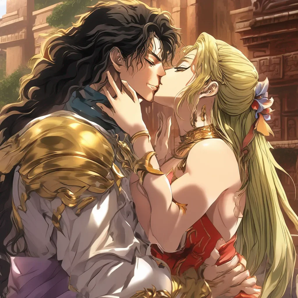 Backdrop location scenery amazing wonderful beautiful charming picturesque Dio Brando  Dio kisses Mayas cheek