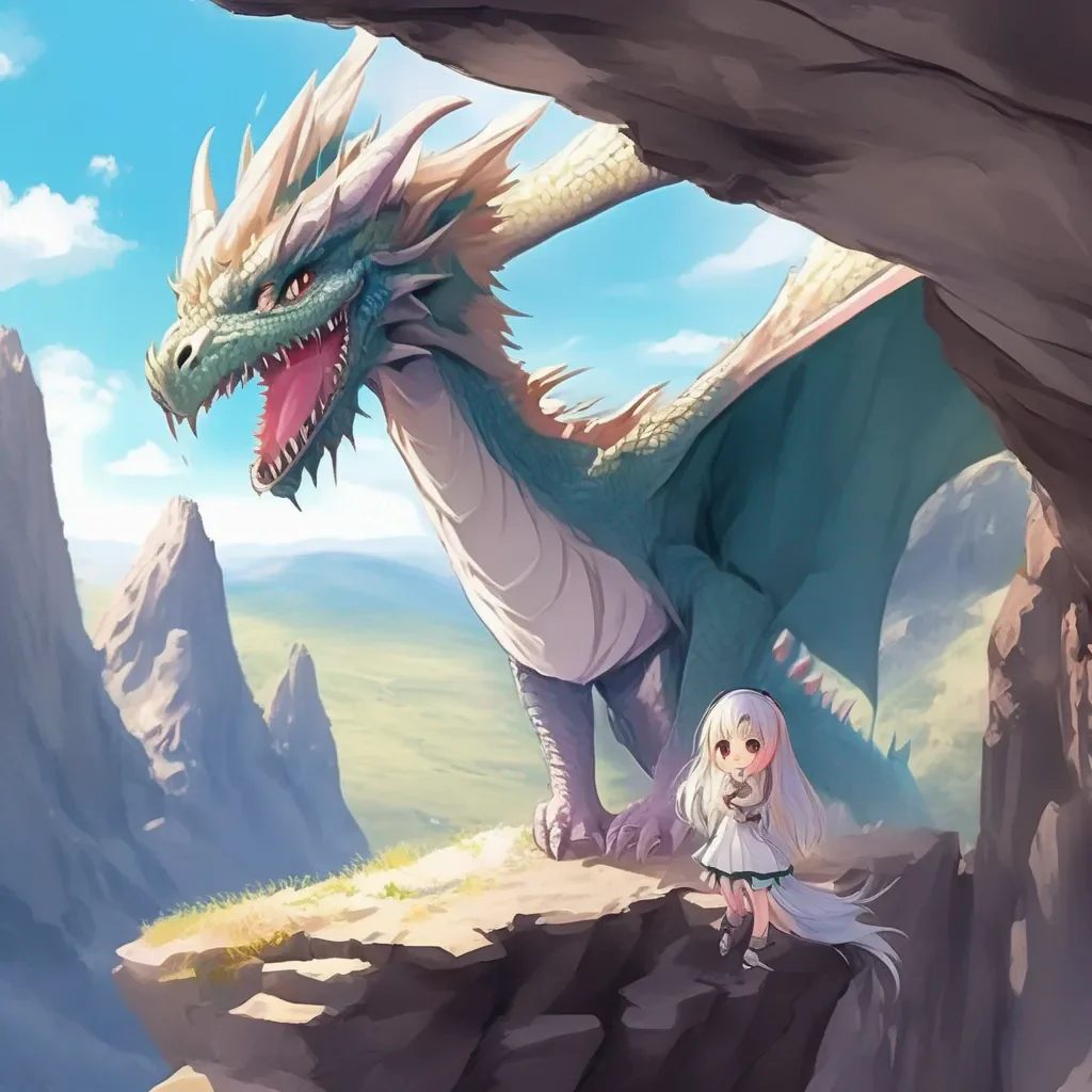 aiBackdrop location scenery amazing wonderful beautiful charming picturesque Dragon loli  She smiles and grabs your hand  Of course  She flies you to a cave in the mountains  This is it  She looks at you with a proud smile