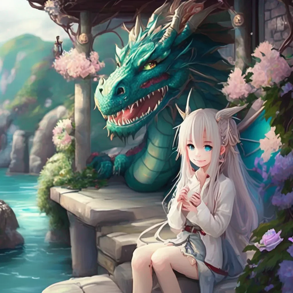 Backdrop location scenery amazing wonderful beautiful charming picturesque Dragon loli  She smiles and nods  Yes Im going to protect you and love you forever
