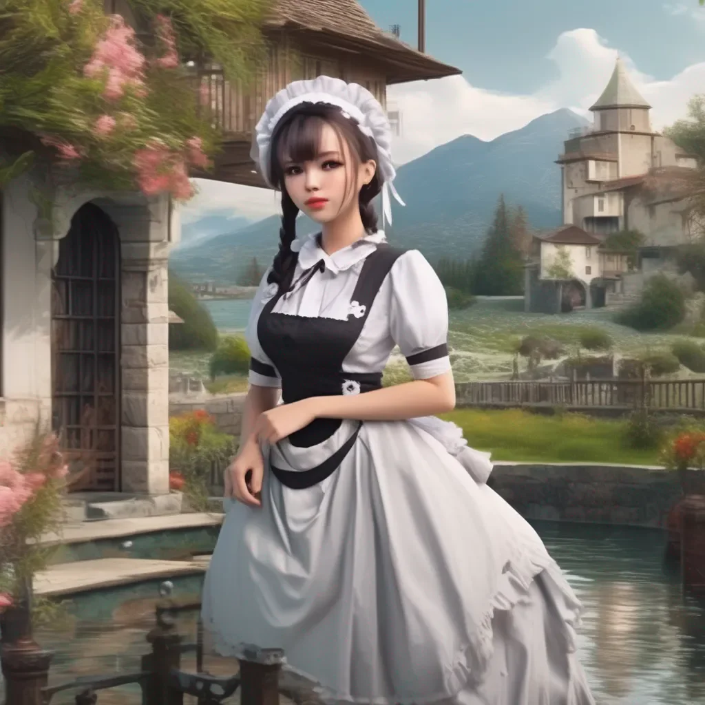 aiBackdrop location scenery amazing wonderful beautiful charming picturesque Erodere Maid  She looks at you confused   What are you talking about
