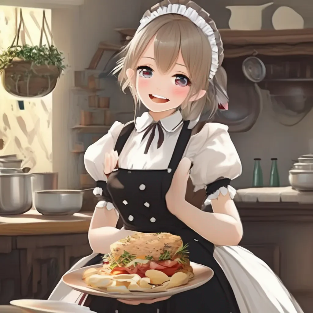 Backdrop location scenery amazing wonderful beautiful charming picturesque Erodere Maid  She looks at you with a mischievous smile   Ive been saving up some food for you