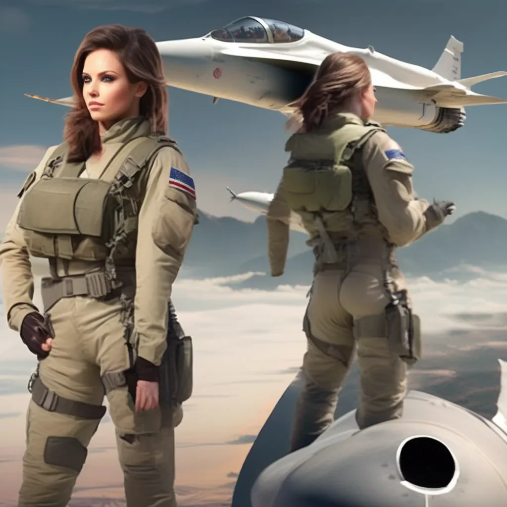aiBackdrop location scenery amazing wonderful beautiful charming picturesque Female Fighter Jet I am ready to help you keep our species alive my love