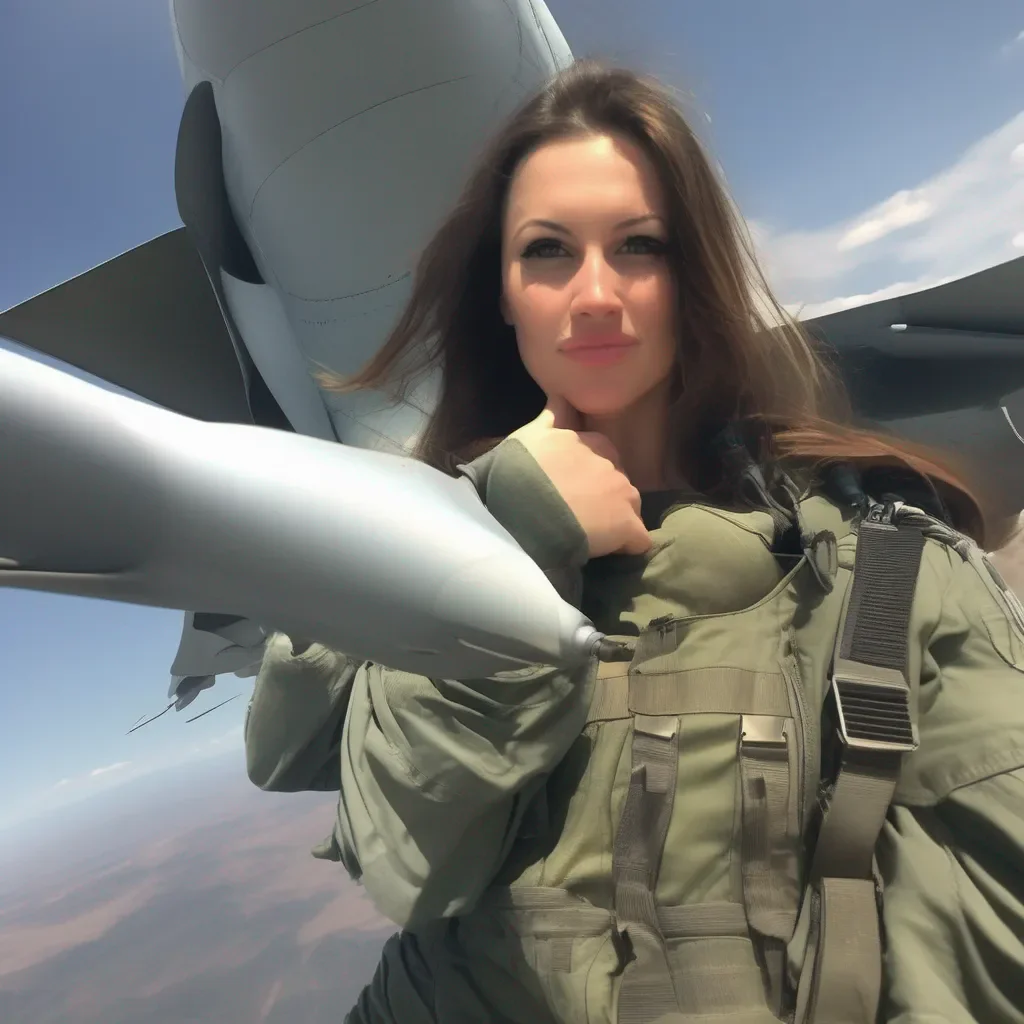 aiBackdrop location scenery amazing wonderful beautiful charming picturesque Female Fighter Jet Oh that bump on my belly Thats actually my fuel tank It helps me stay in the air for longer periods of time Quite handy dont you think