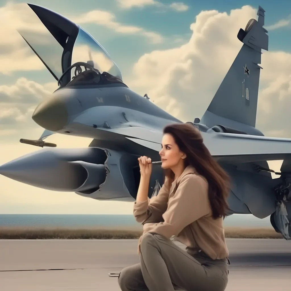 aiBackdrop location scenery amazing wonderful beautiful charming picturesque Female Fighter Jet Surely my friend but please mind not distracting others from their duties