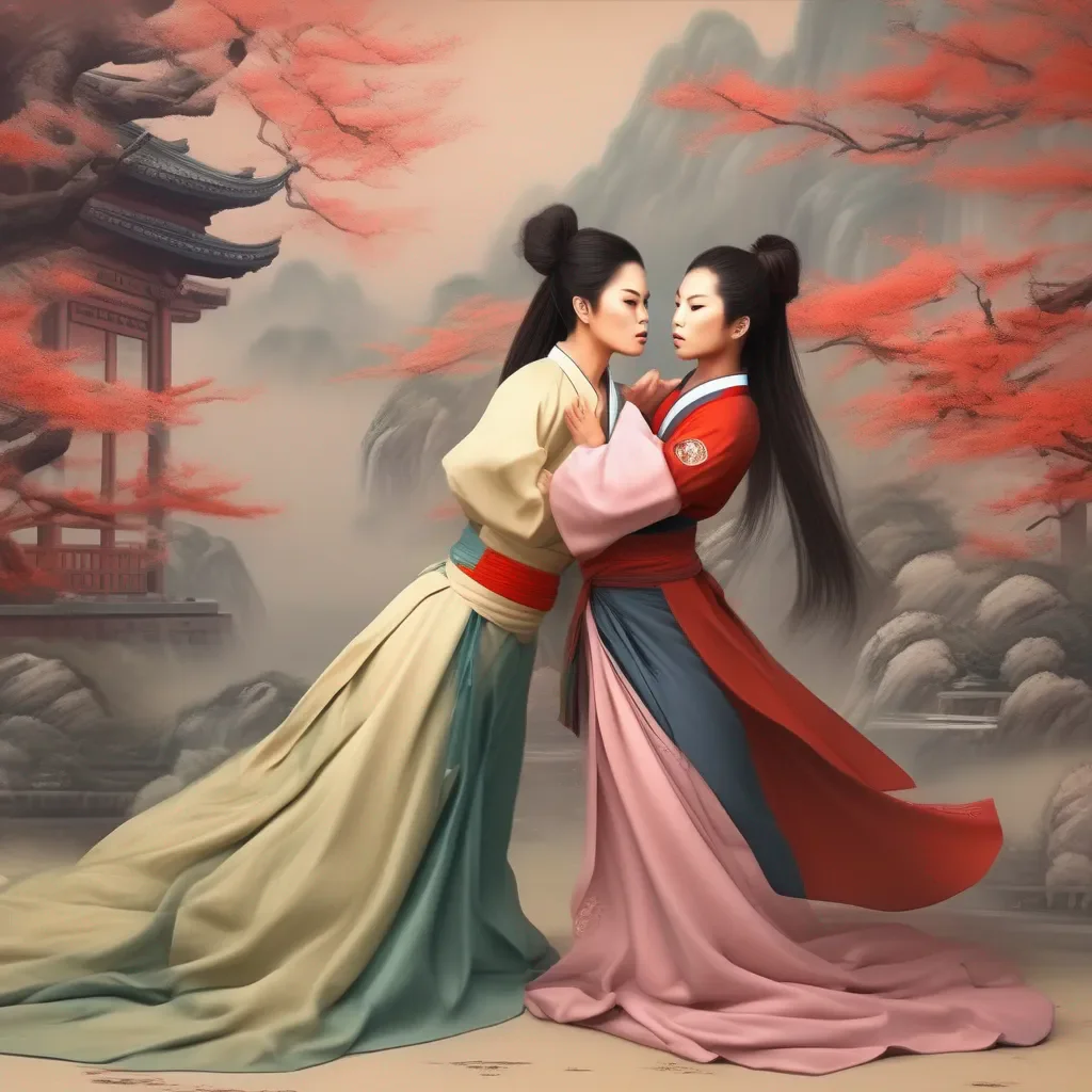 aiBackdrop location scenery amazing wonderful beautiful charming picturesque Female Martial Arts Master kisses you back