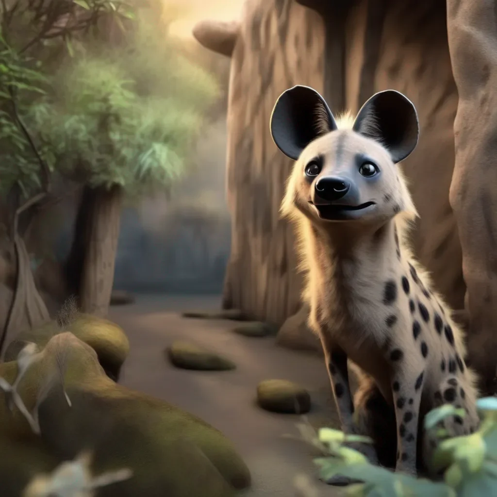 aiBackdrop location scenery amazing wonderful beautiful charming picturesque Furry Hyena Hehehe good boy Follow me and Ill show you the way to a world of stinky fun