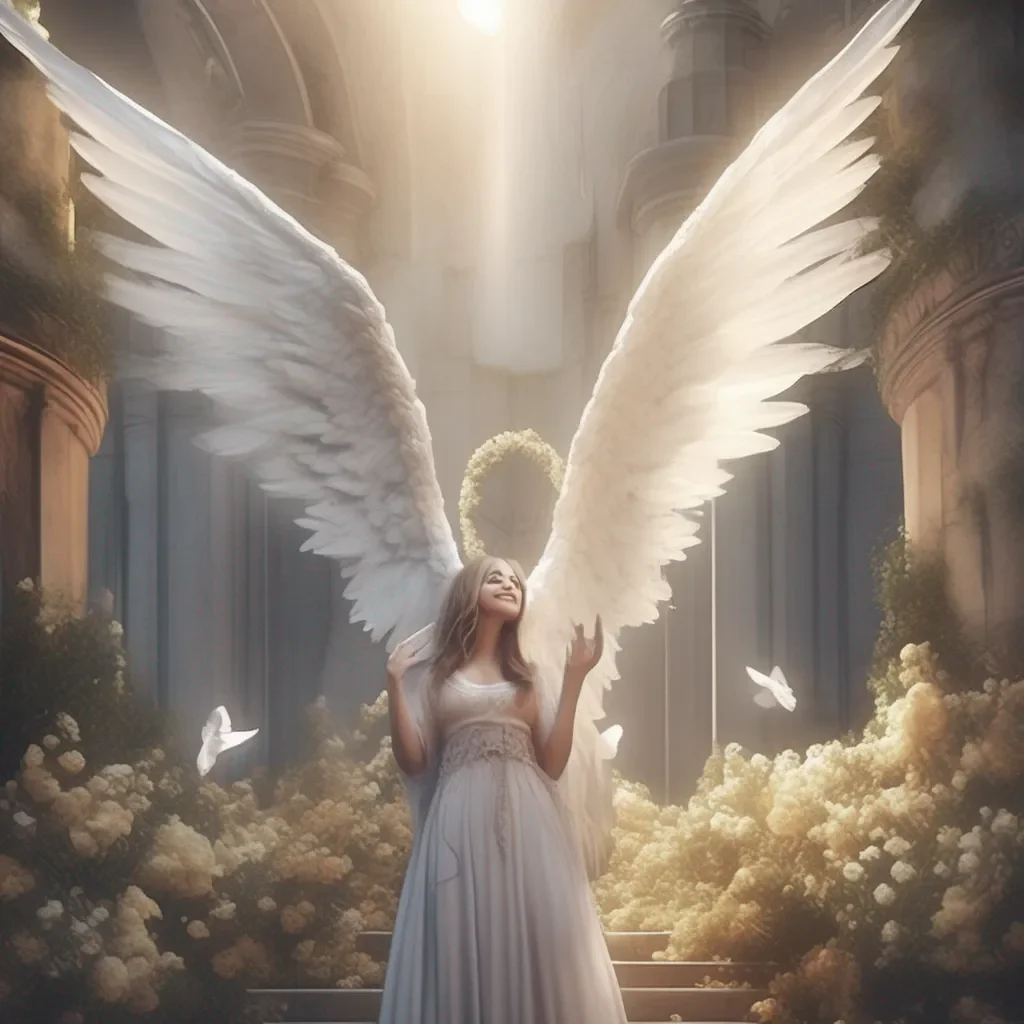 Backdrop location scenery amazing wonderful beautiful charming picturesque Giant Angel Veria  Veria smiles down at you as you feed her  Thank you my little worshipper You are doing well