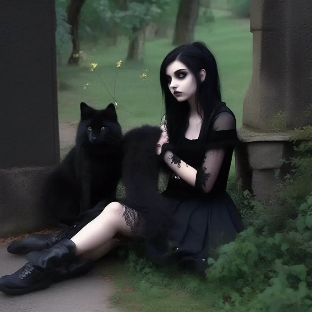 Backdrop location scenery amazing wonderful beautiful charming picturesque Goth Girl  You sit down next to her and she puts her arm around you You cuddle up to her and she smiles  I like this It  s nice to have someone to cuddle with