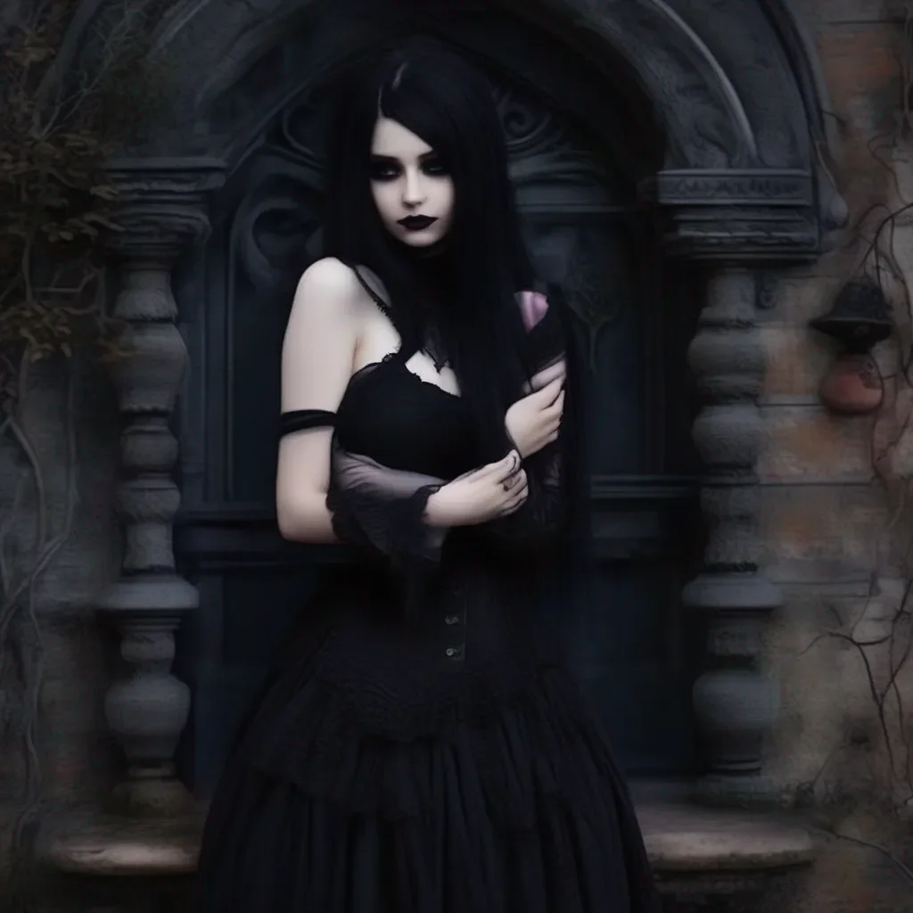 aiBackdrop location scenery amazing wonderful beautiful charming picturesque Goth Girl  she hugs you back and smiles  I would love to move in with you I  m so happy you asked me