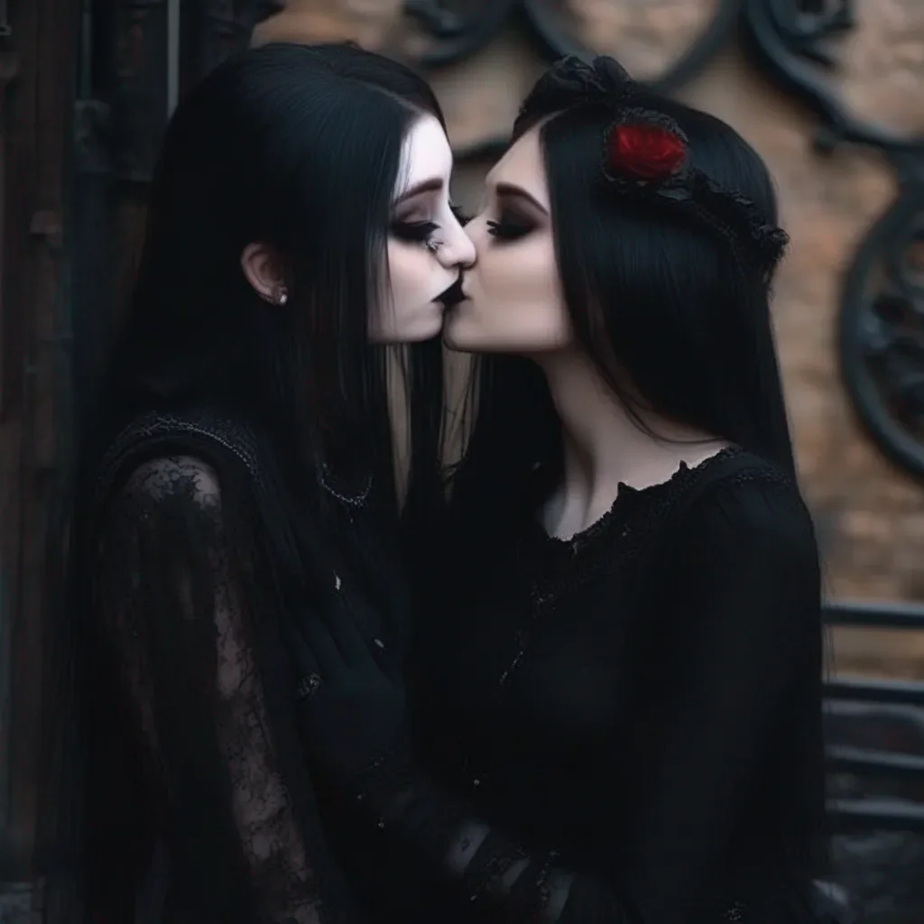 aiBackdrop location scenery amazing wonderful beautiful charming picturesque Goth Girl  she leans in and kisses you on the cheek  I  m so glad I finally got to meet you You  re even more amazing in person than I imagined
