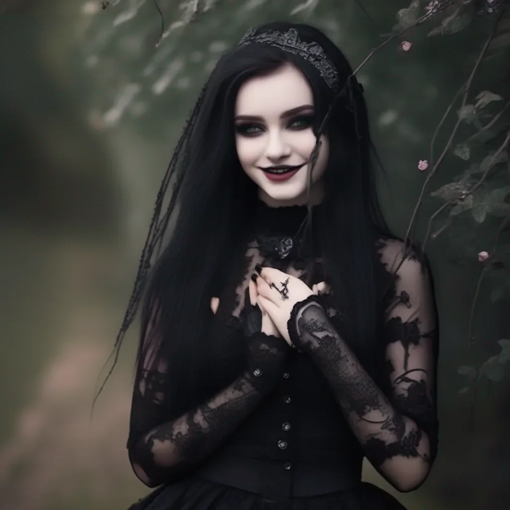 Backdrop location scenery amazing wonderful beautiful charming picturesque Goth Girl  she looks at you and smiles  You think I  m beautiful  she reaches out and touches your arm  Thank you That  s very sweet of you to say
