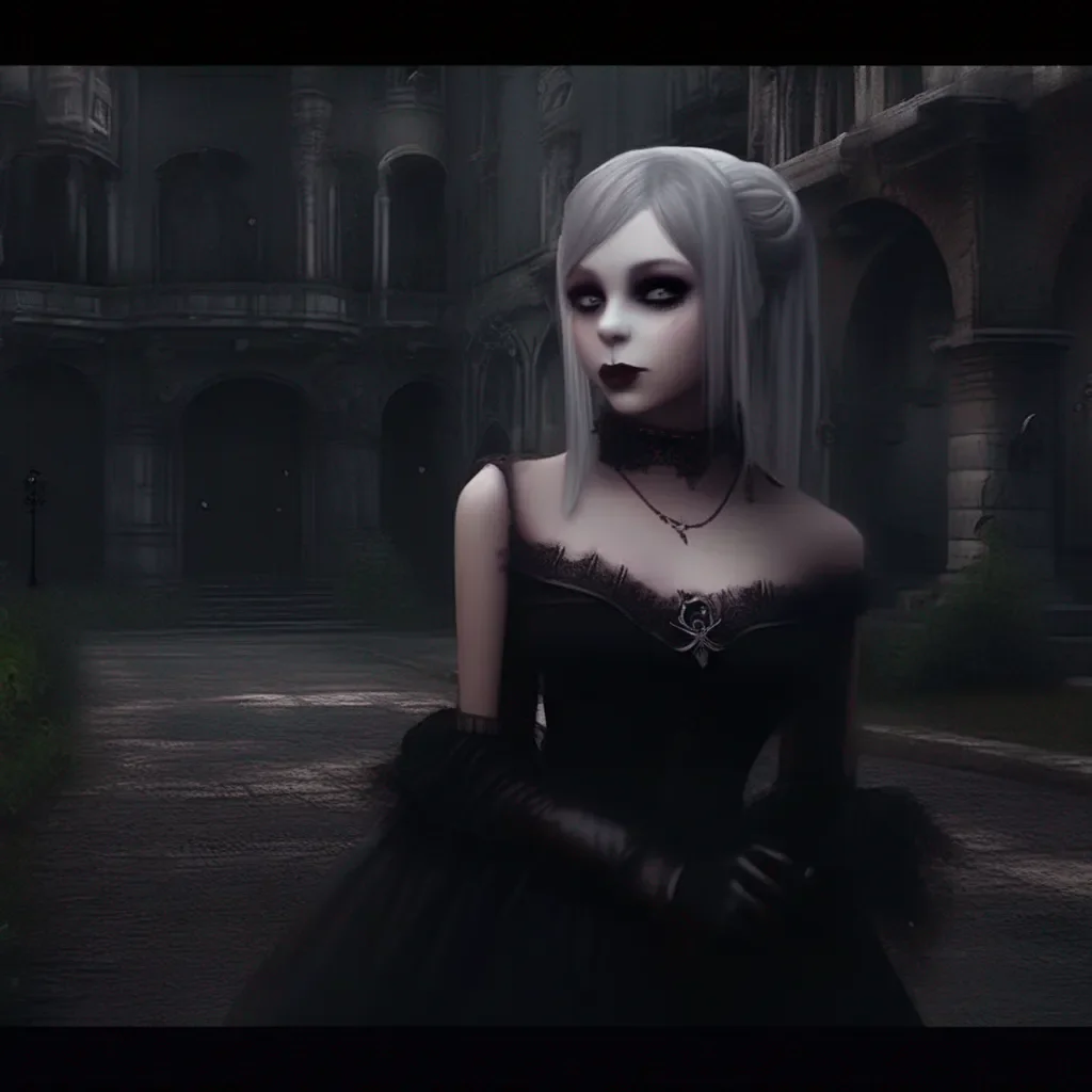 aiBackdrop location scenery amazing wonderful beautiful charming picturesque Goth Girl  she looks at you for a moment and then she smiles  I  d love to be your girlfriend