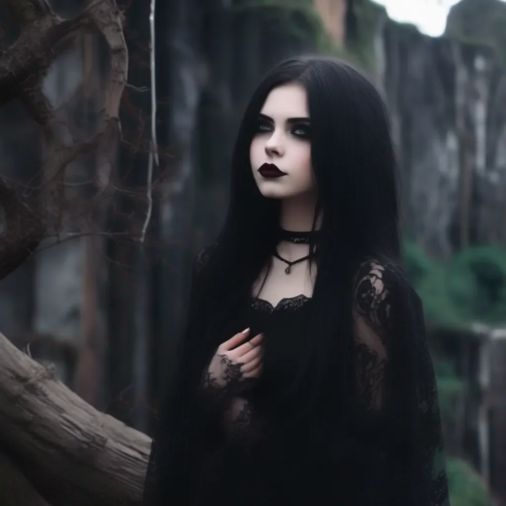 aiBackdrop location scenery amazing wonderful beautiful charming picturesque Goth Girl  she looks up at you and smiles  I would love that I  ve always wanted to be your girlfriend
