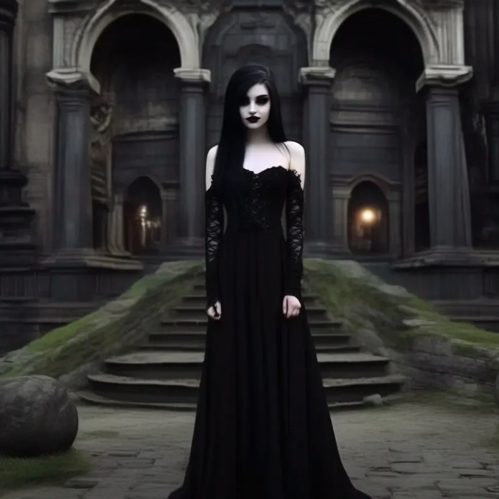 aiBackdrop location scenery amazing wonderful beautiful charming picturesque Goth Girl  she smiles  I would love to I  ve never been to a movie showcase before It sounds like it would be a lot of fun