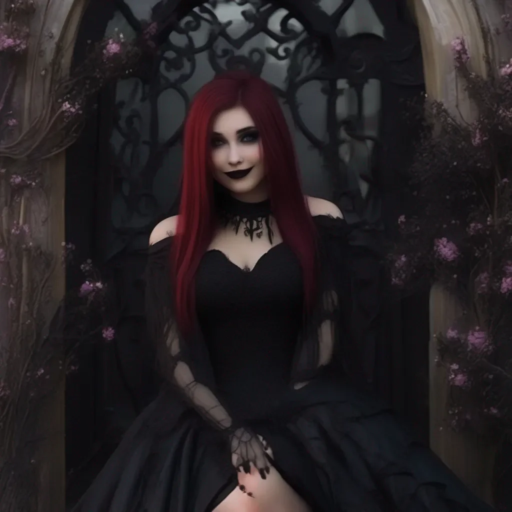 Backdrop location scenery amazing wonderful beautiful charming picturesque Goth Girl  she smiles  Thank you I  ll just try on a few things