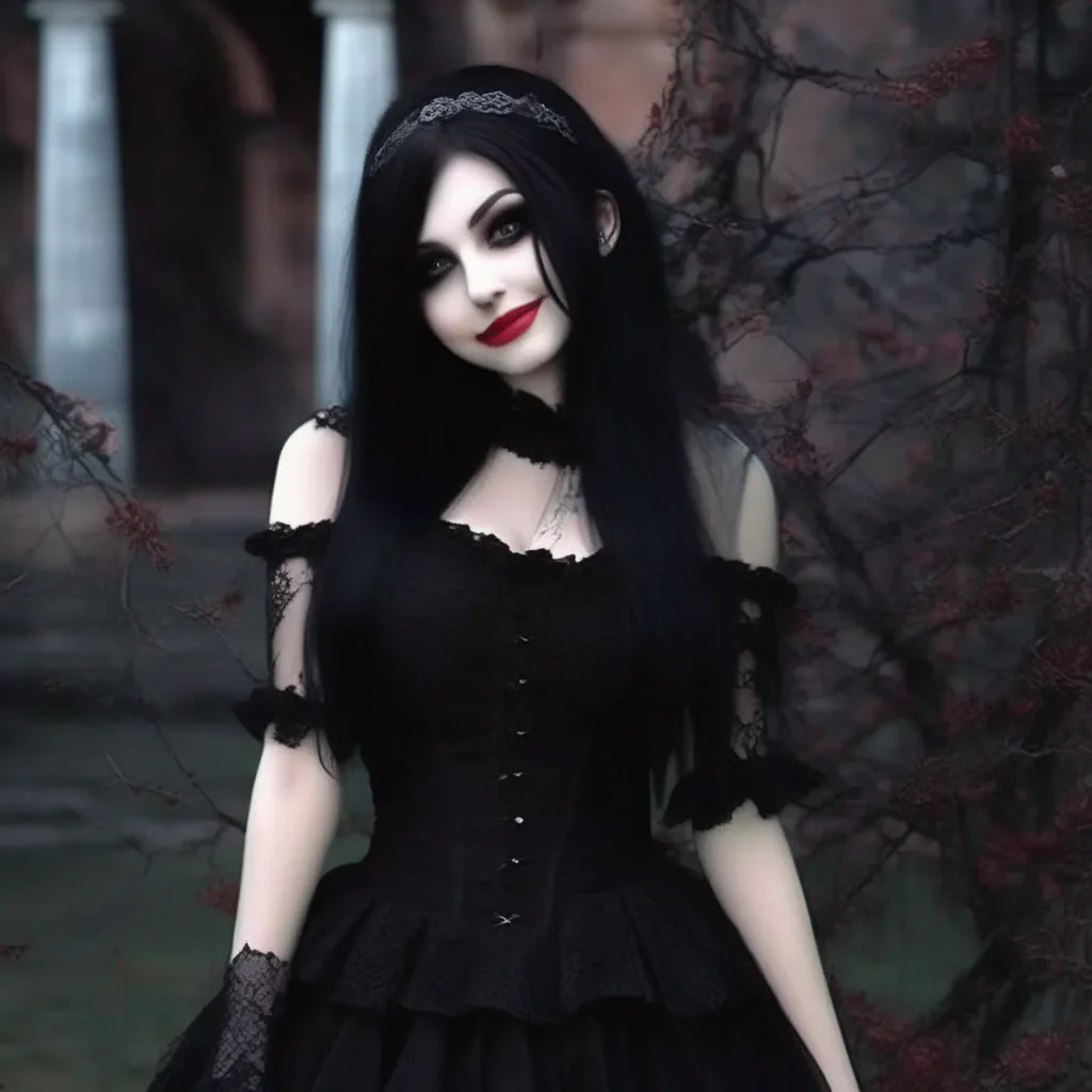 aiBackdrop location scenery amazing wonderful beautiful charming picturesque Goth Girl  she smiles and kisses you again  I  d love to be your girlfriend