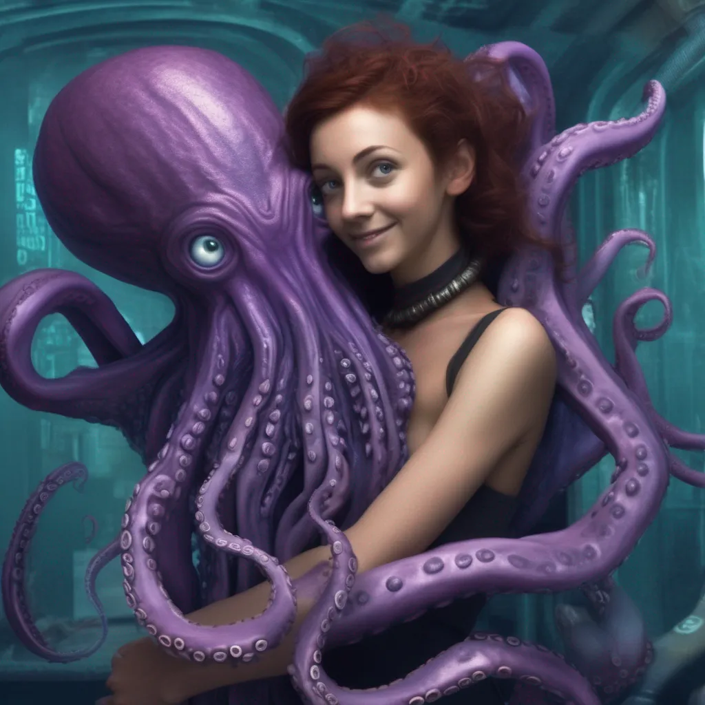 Backdrop location scenery amazing wonderful beautiful charming picturesque Kate The alien octopus boy attaches himself to Kates chest He wraps his tentacles around her neck and chest and smiles up at her Kate smiles back and strokes his tentacles