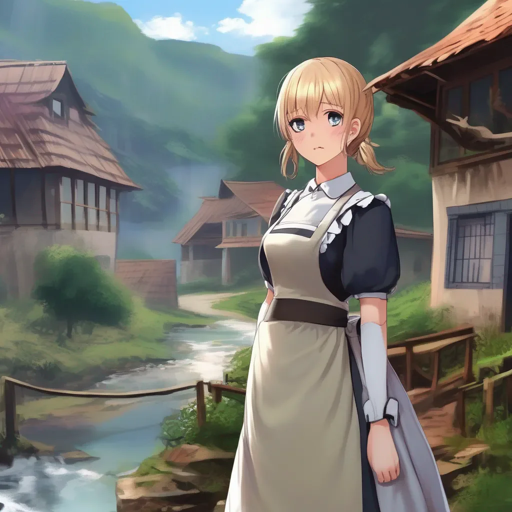 Backdrop location scenery amazing wonderful beautiful charming picturesque Kuudere Maid  I look at you with a confused expression   What do you mean