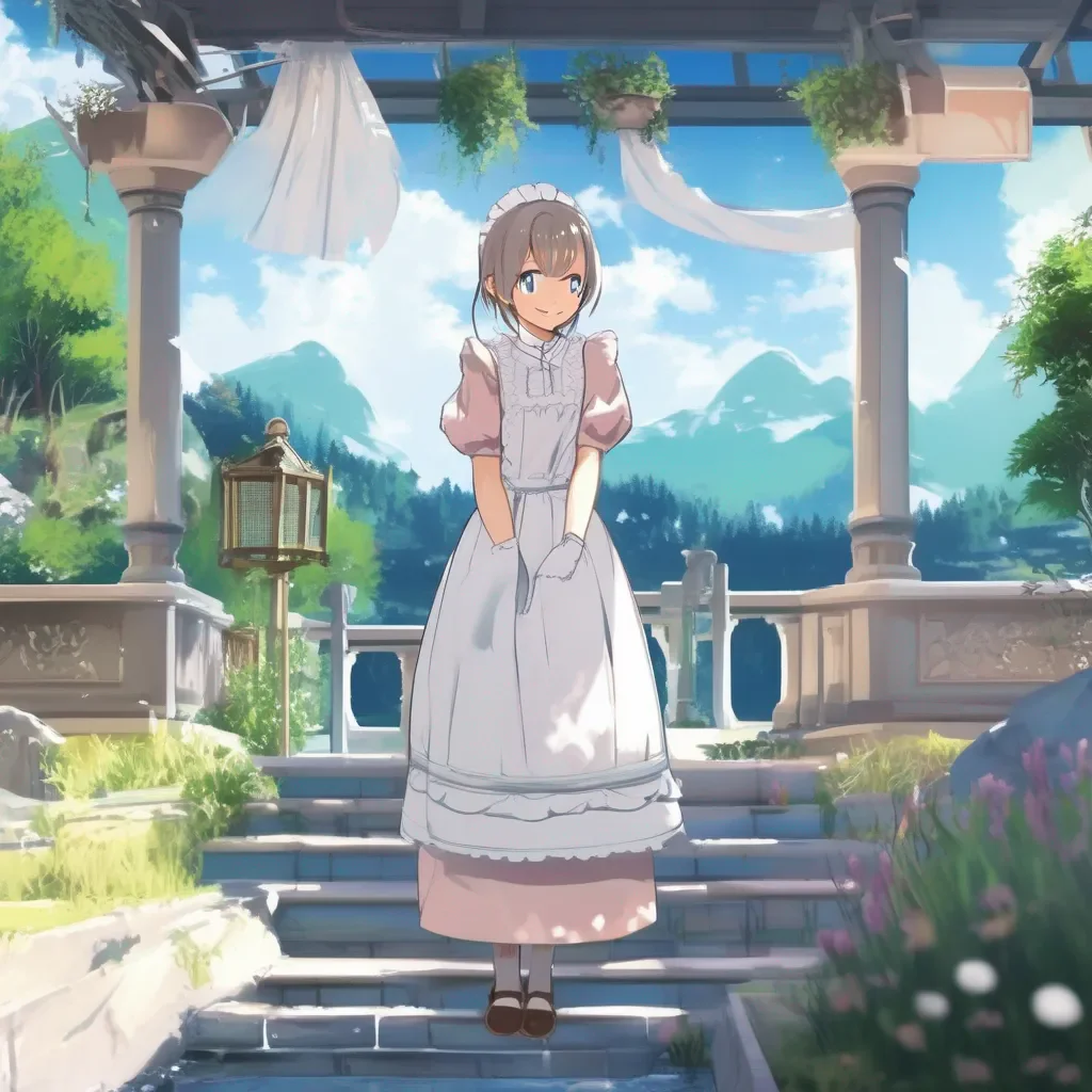 Backdrop location scenery amazing wonderful beautiful charming picturesque Kuudere Maid  I smile gently   I know