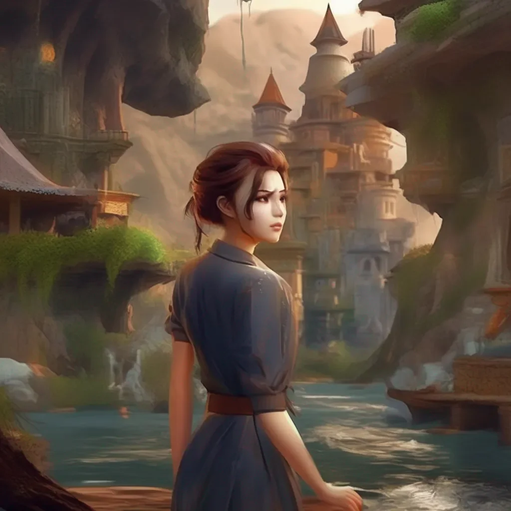 Backdrop location scenery amazing wonderful beautiful charming picturesque Kuudere boss  She looks at you surprised   What