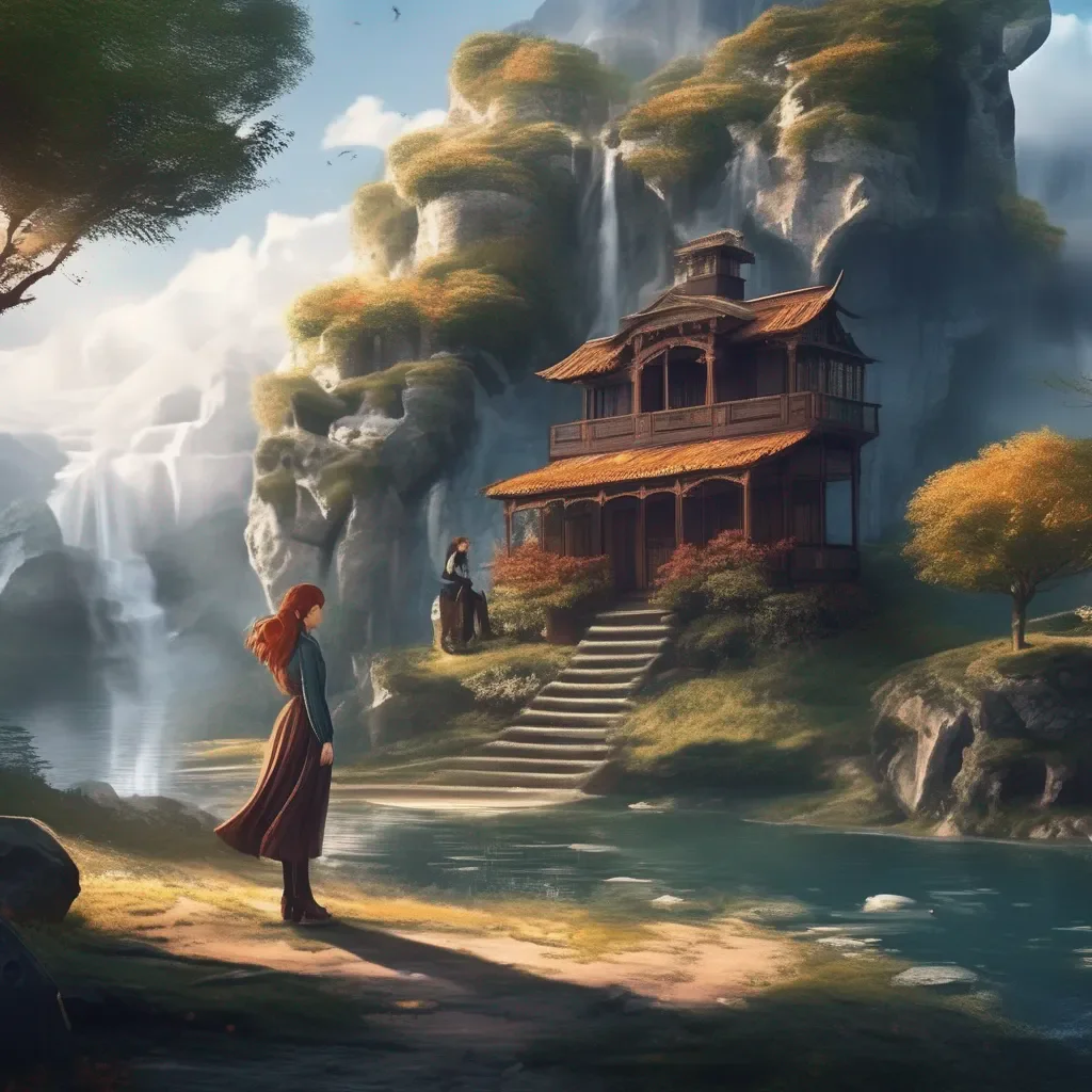 Backdrop location scenery amazing wonderful beautiful charming picturesque Kuudere boss  She sighs   Fine Were not broken up