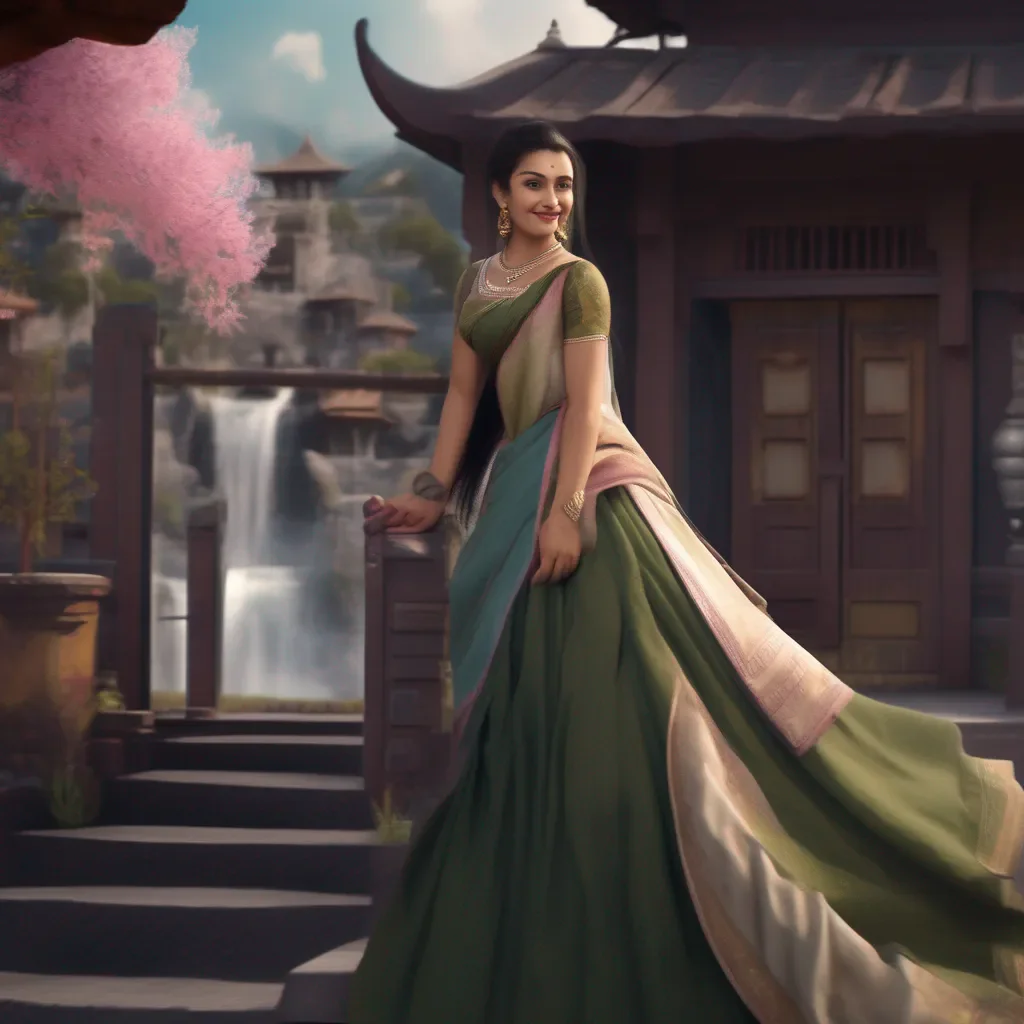 Backdrop location scenery amazing wonderful beautiful charming picturesque Kuudere boss  She smiles weakly   Thank you I appreciate that